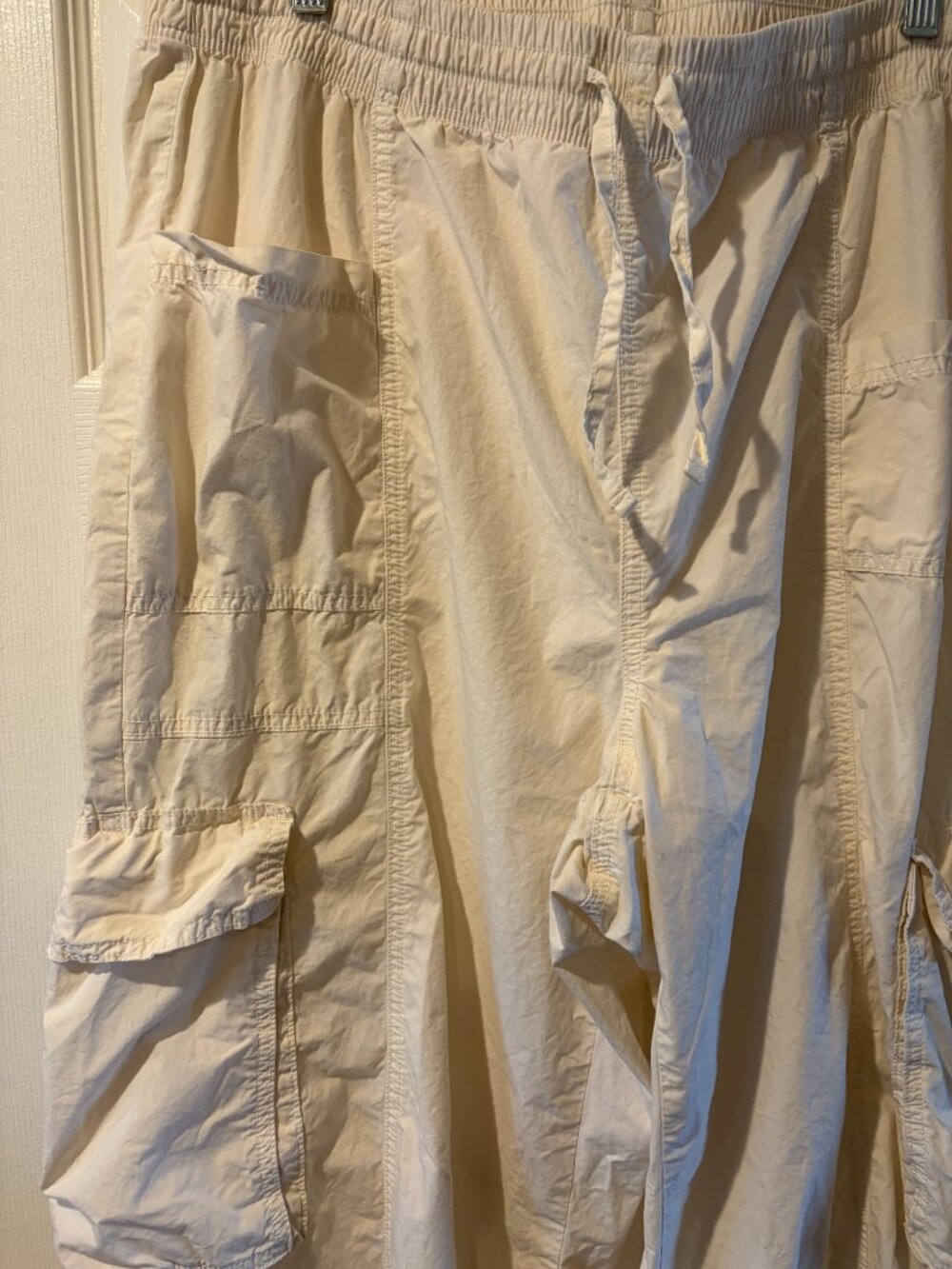 Aerie XL Oversized Womens Ivory Drawstring High Waisted Go For It Baggy Pull On - Picture 8 of 8
